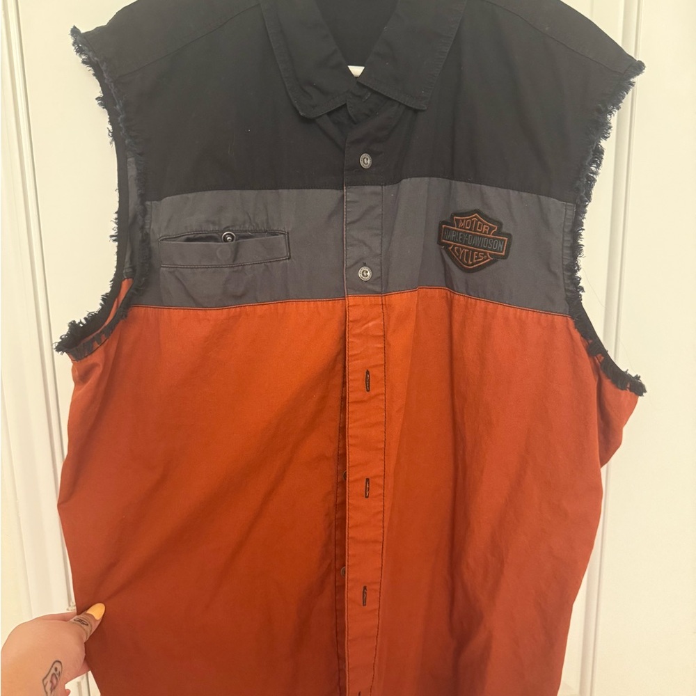 Harley-Davidson Sleeveless Button-Up Shirt